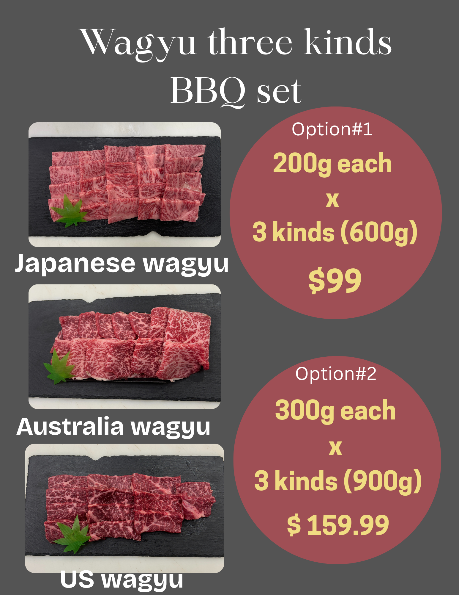 (*SPECIAL*) ASSORTED WAGYU for YAKINIKU / TABLE BBQ SET