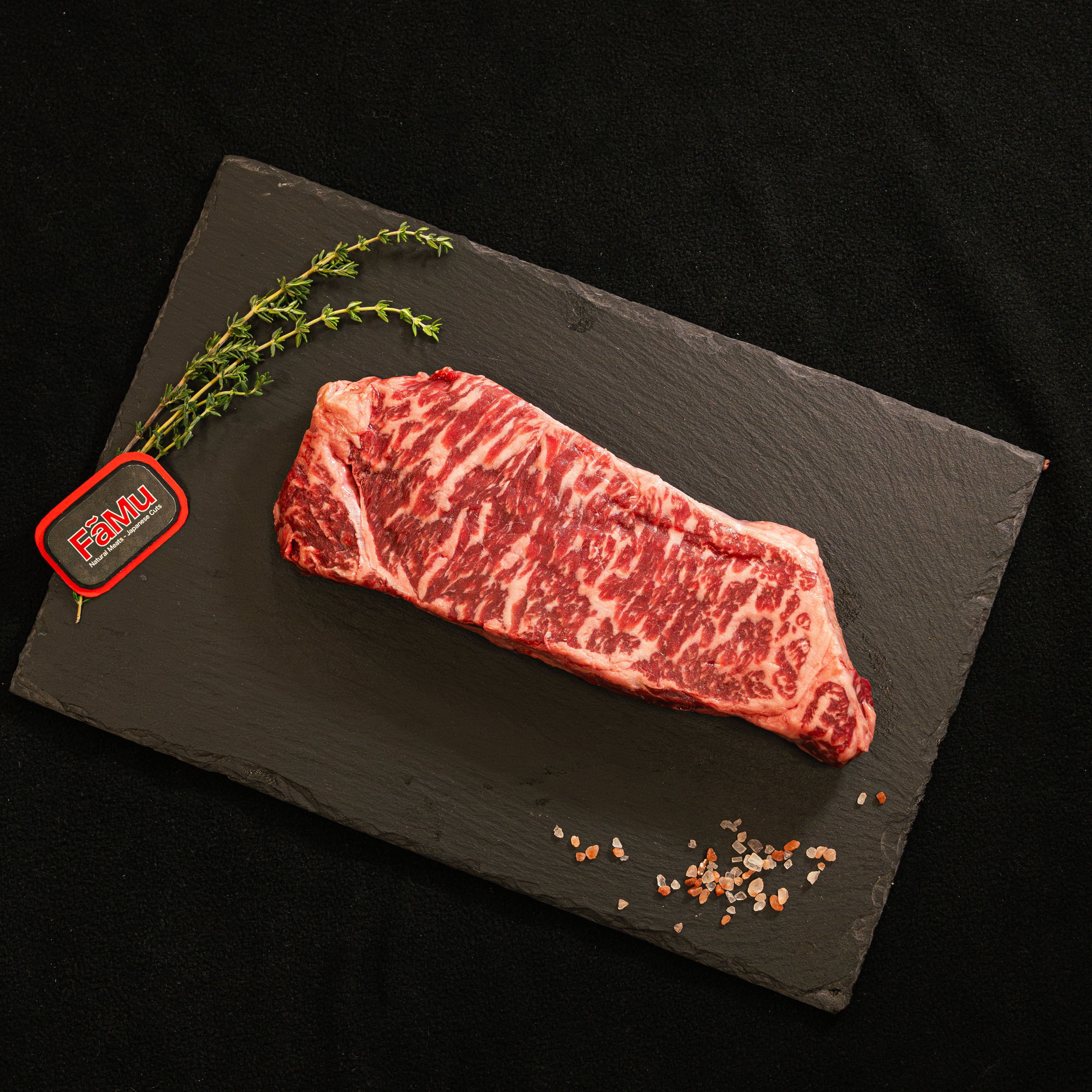 US Wagyu Striploin Steak Cut